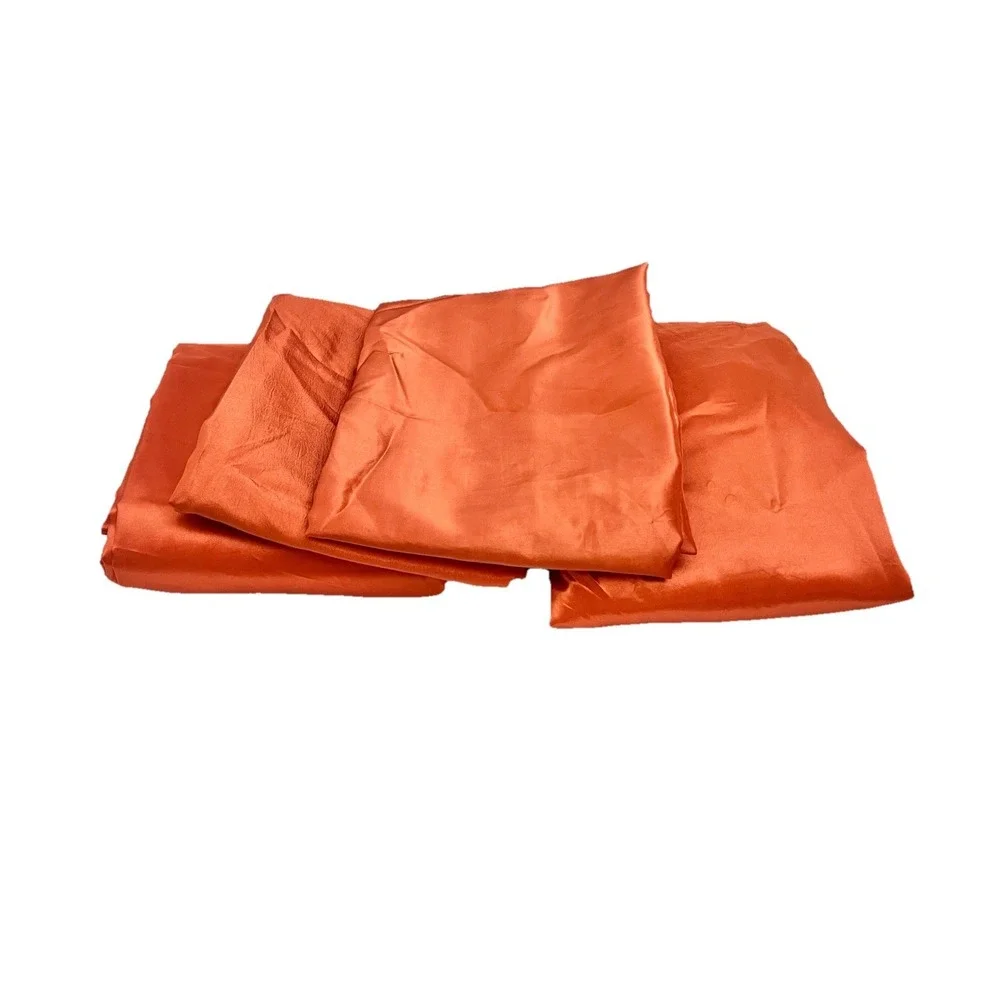 Satin Bedding 4 Piece King Set Pillowcases Sheets Orange Bed Home Decor